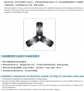 Seamless steel tube carbide roller ring